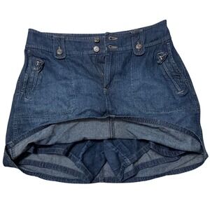 Sonoma Womens Denim Mini Skort Skirt Size 10 Blue Cotton Country Cowgirl Rodeo